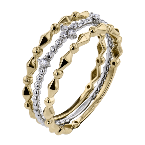 Mixed Metal Diamond Stack Ring