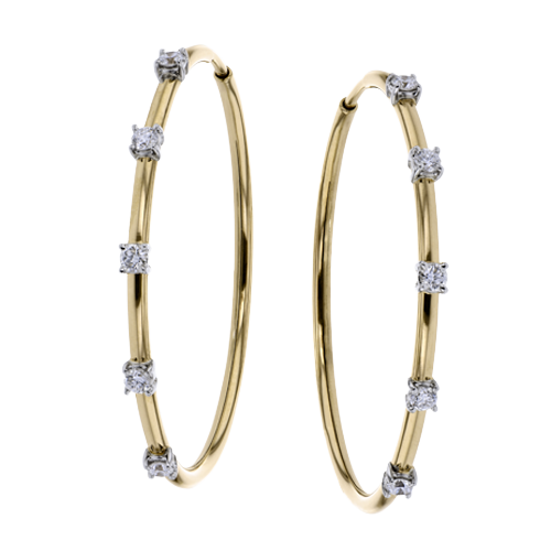 Diamond Station Hoop Earrings