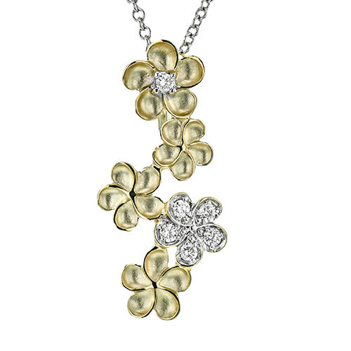 Diamond Floral Pendant Necklace