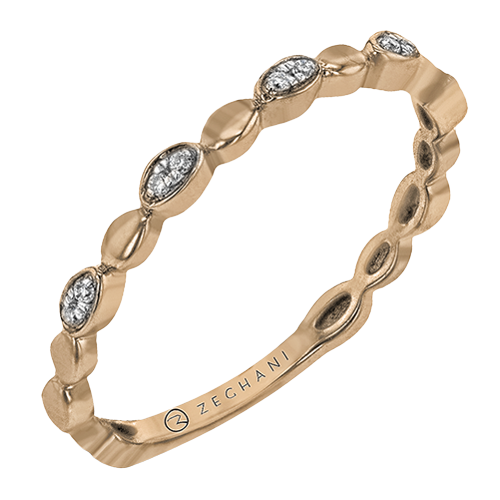 Marquise Shaped Diamond Rose Gold Band