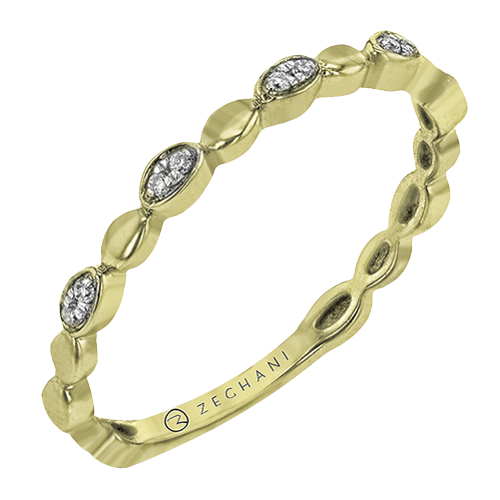 Marquise Shaped Diamond Yellow Gold Band