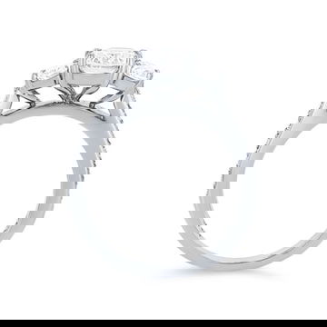 Three Stone Oval Diamond Beadset Engagement Setting
