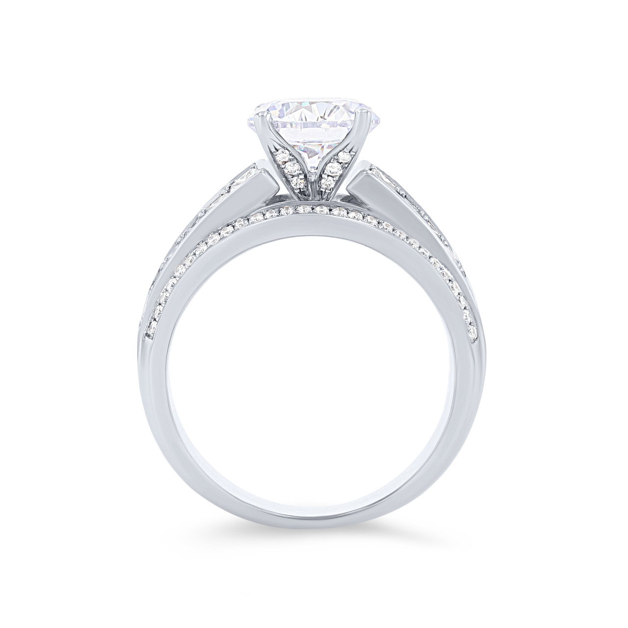Simon G. Princess and Round Diamond Five Row Engagement Setting 2
