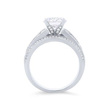 Simon G. Princess and Round Diamond Five Row Engagement Setting In White Gold 18K