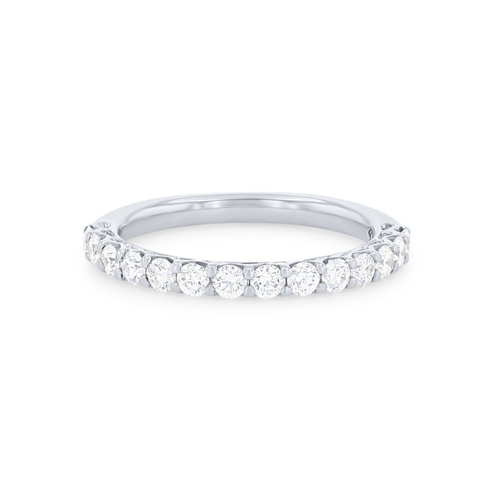 Open Profile Diamond Wedding Band In White Gold 14K