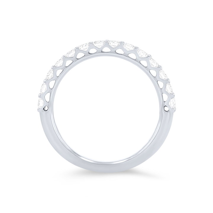 Open Profile Diamond Wedding Band In White Gold 14K