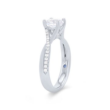 Open Twist Half Diamond Engagement Setting 1