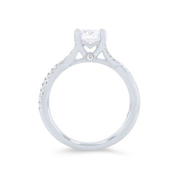 Open Twist Half Diamond Engagement Setting 2
