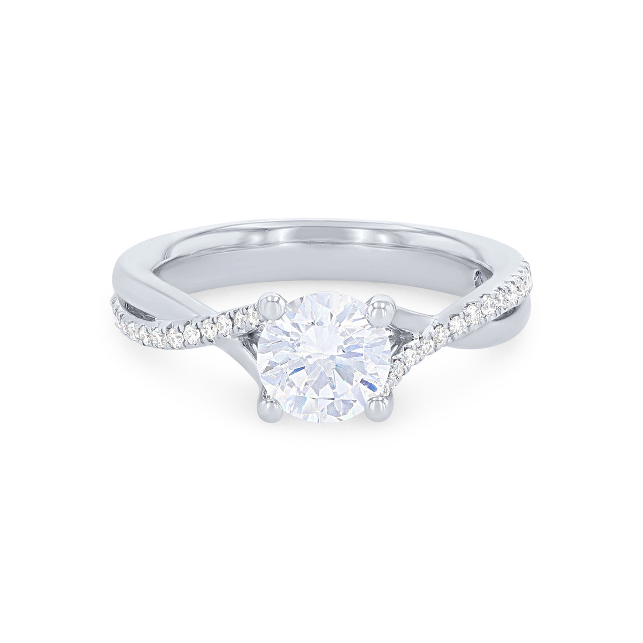 Open Twist Half Diamond Engagement Setting 0