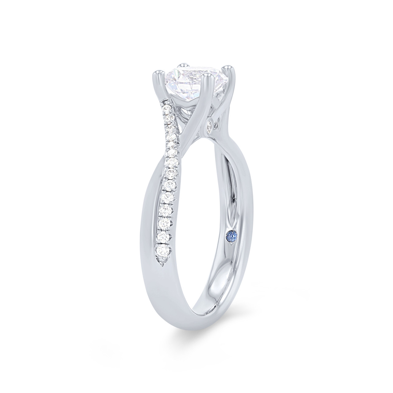 Open Twist Half Diamond Engagement Setting 1