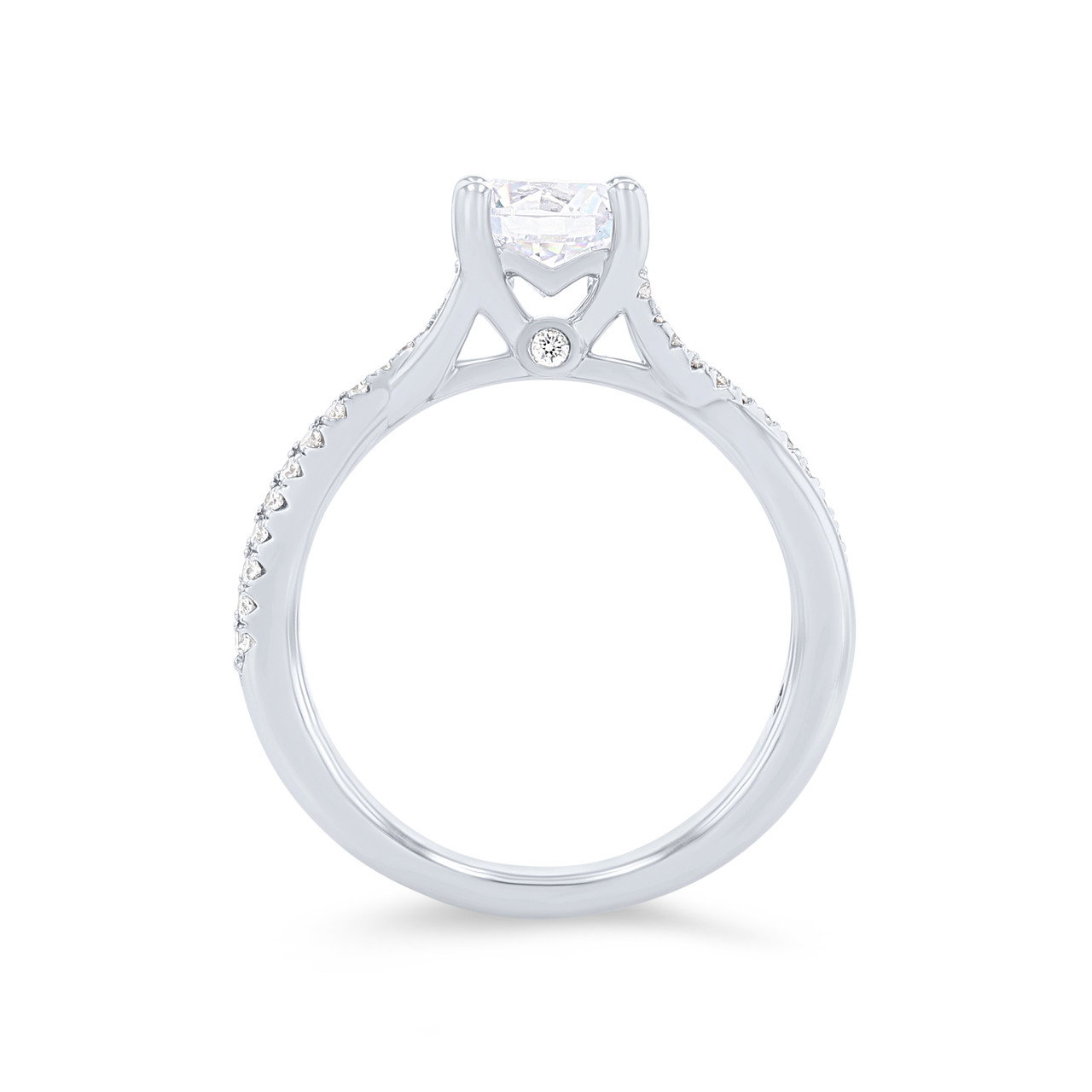 Open Twist Half Diamond Engagement Setting 2