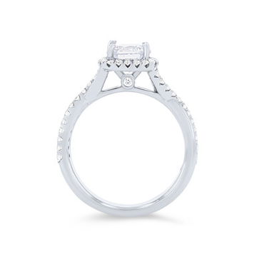 Cushion Halo Twist Half Diamond Engagement Setting 1