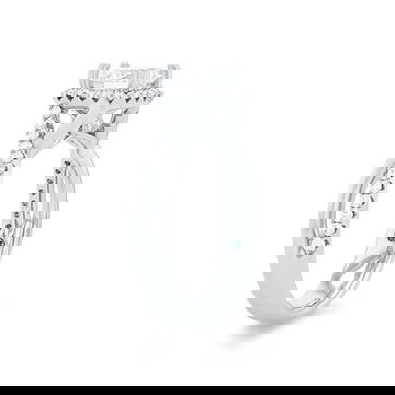Cushion Halo Twist Half Diamond Engagement Setting 2