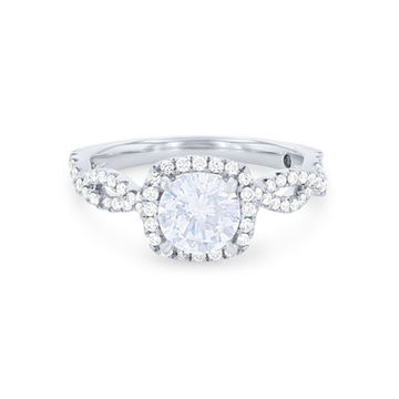 Cushion Halo Open Twist Engagement Setting 0