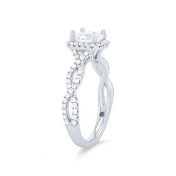 Cushion Halo Open Twist Engagement Setting 1