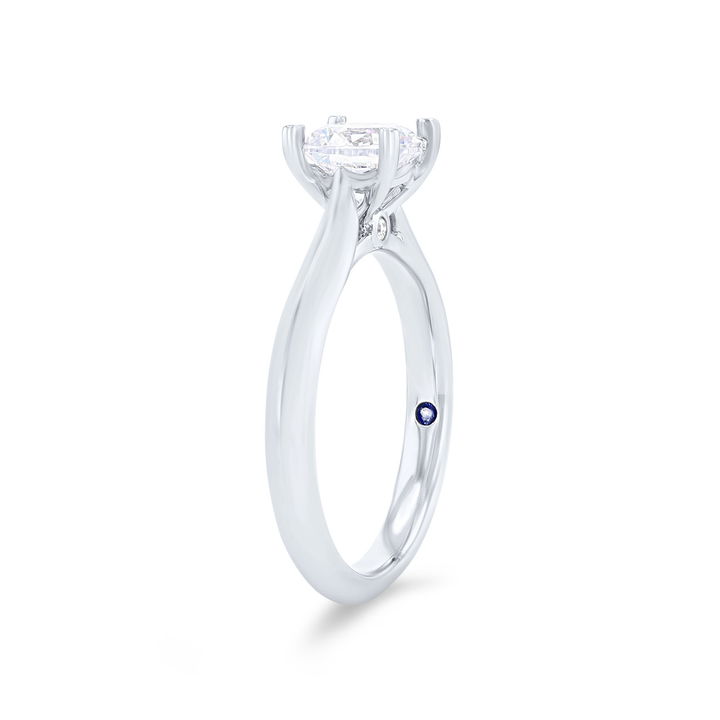 White Gold 14K Solitaire Cathedral Hidden Diamond Knife Edge Engagement Setting