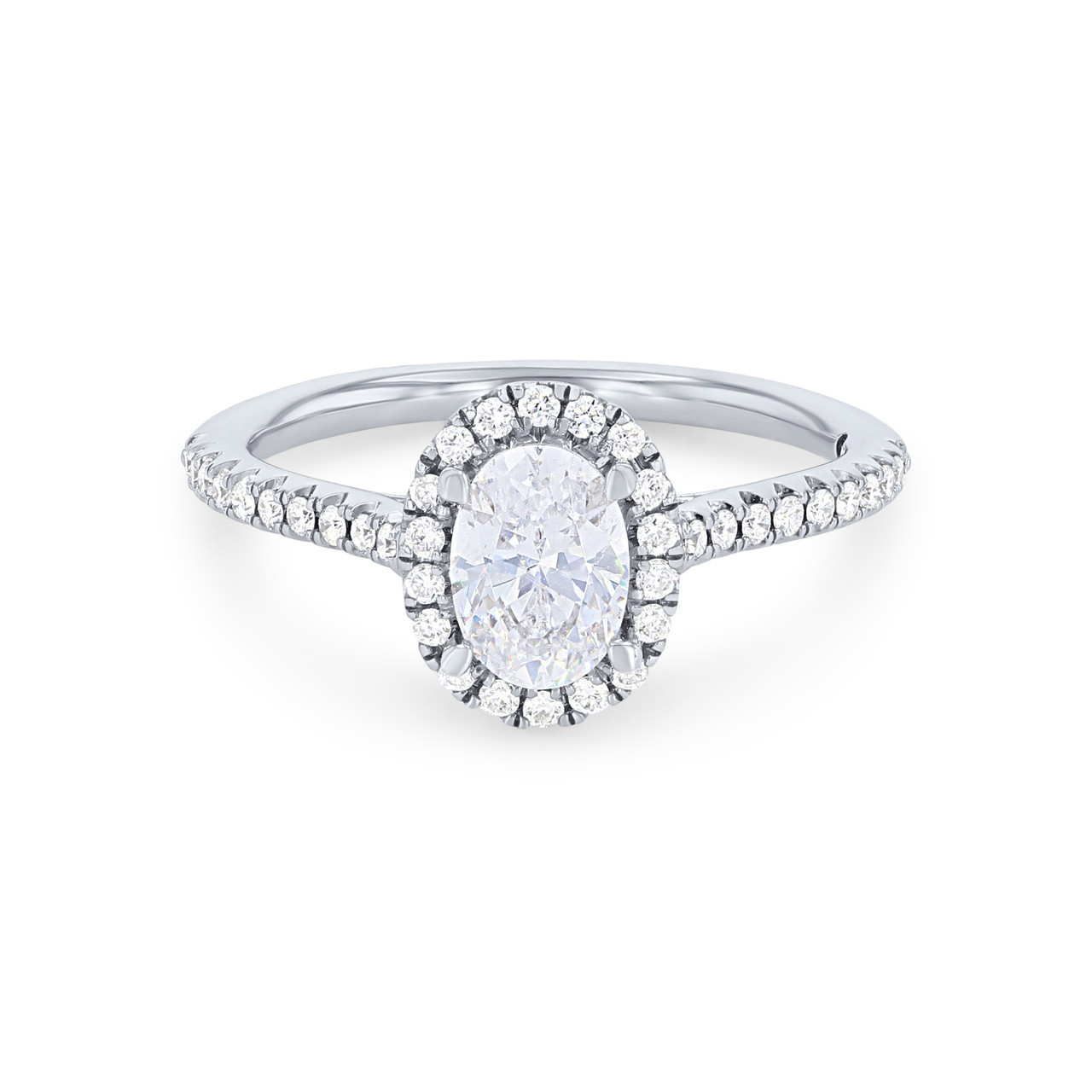 Oval Halo Cathedral Engagement Setting