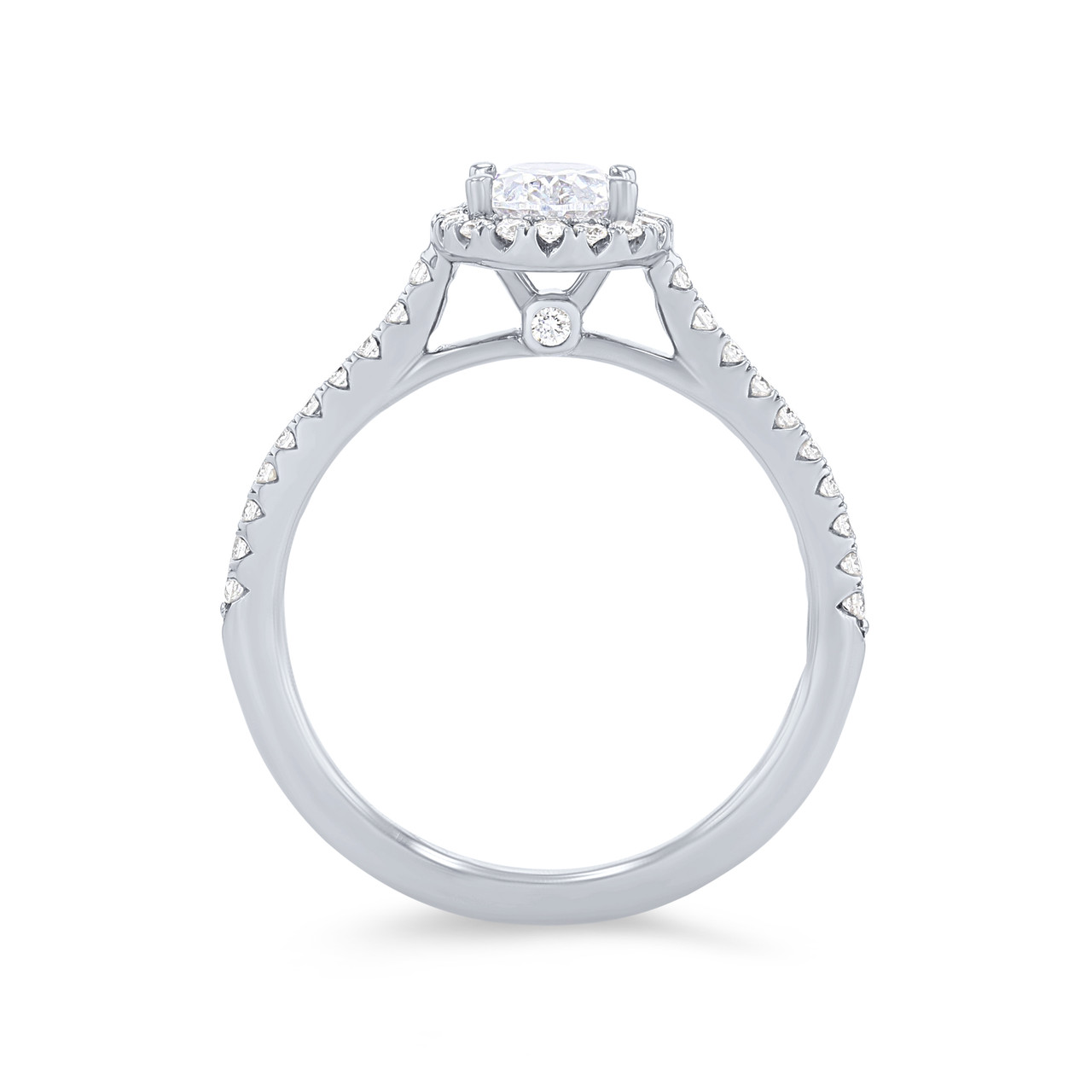 Oval Halo Cathedral Engagement Setting
