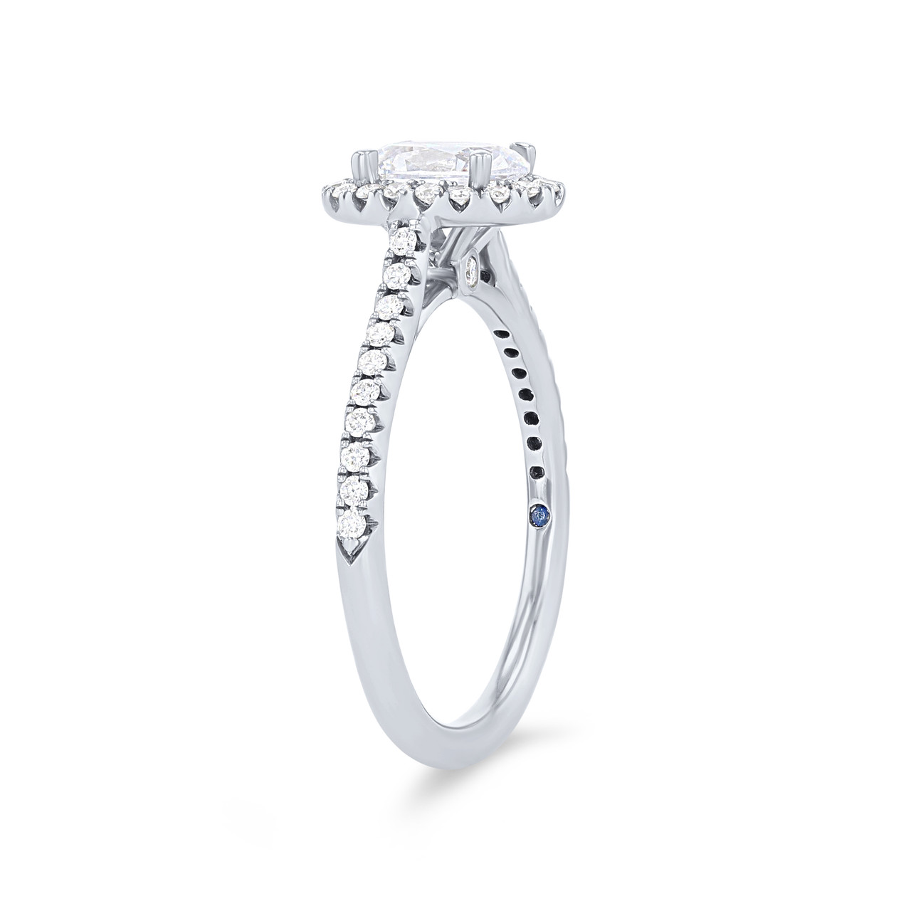 Oval Halo Cathedral Engagement Setting