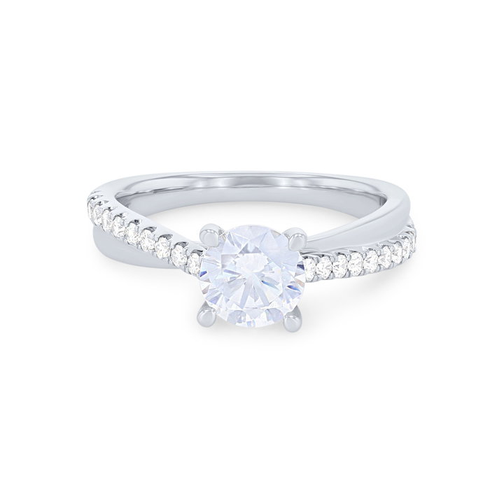 Overlay Diamond Engagement Setting In White Gold 14K