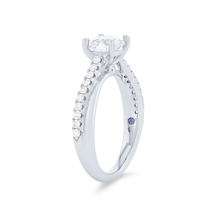 Overlay Diamond Engagement Setting In White Gold 14K