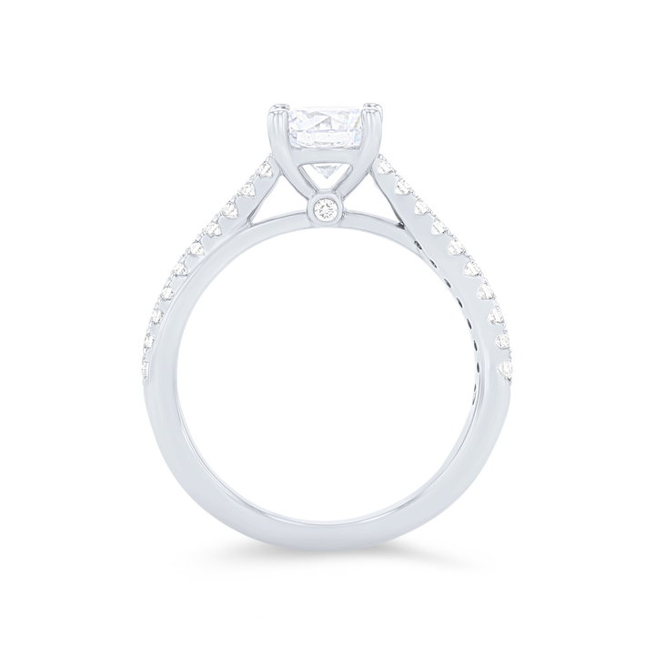 Overlay Diamond Engagement Setting In White Gold 14K