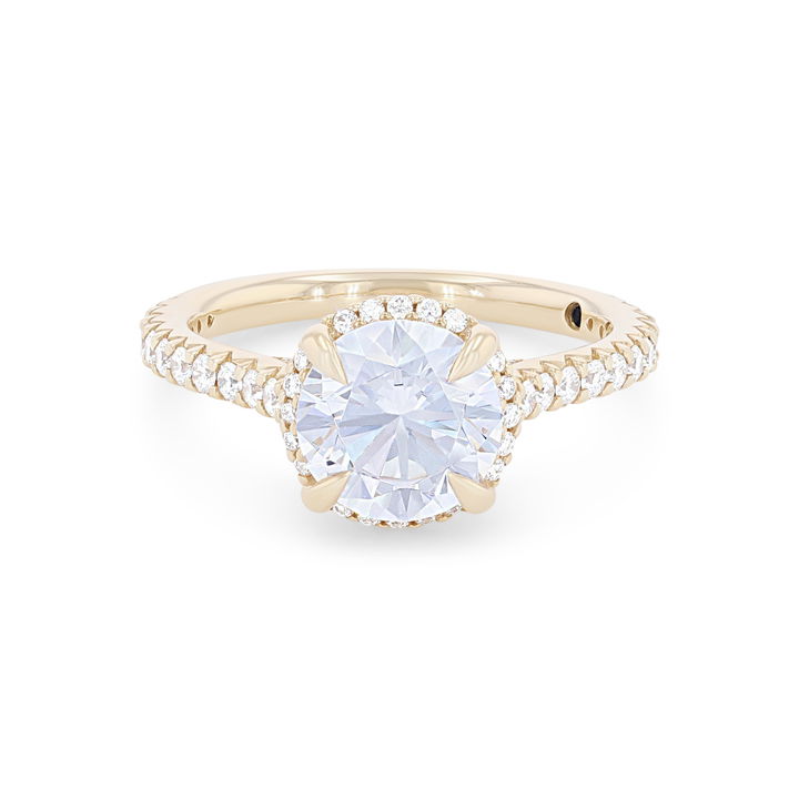 White Gold 14K Round Halo Cathedral Engagement Setting