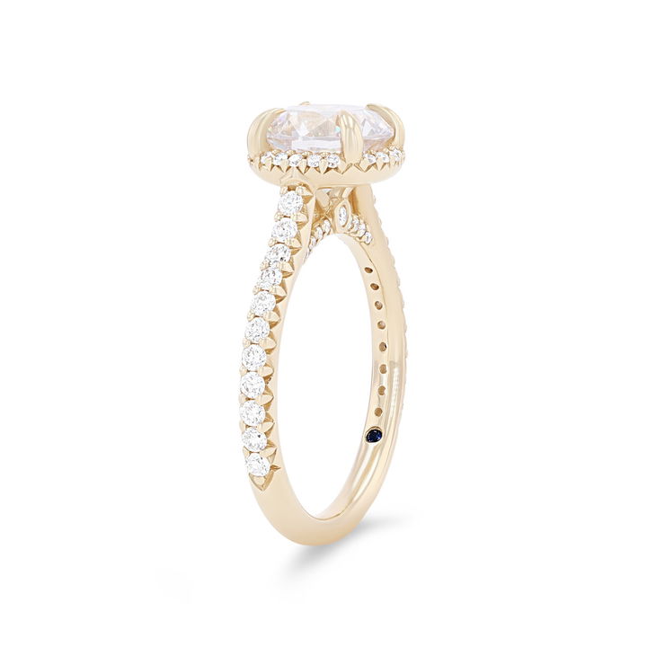 White Gold 14K Round Halo Cathedral Engagement Setting