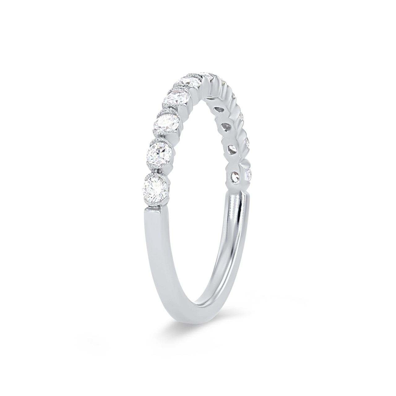 Sylvie Half Bezel Milgrain Diamond Wedding Band