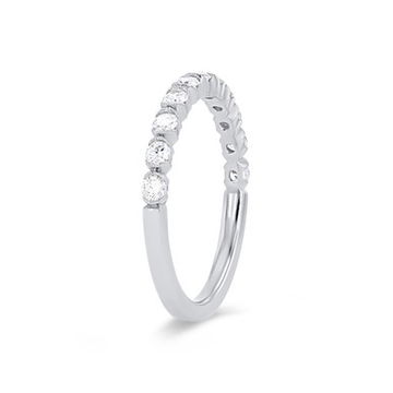 Sylvie Half Bezel Milgrain Diamond Wedding Band