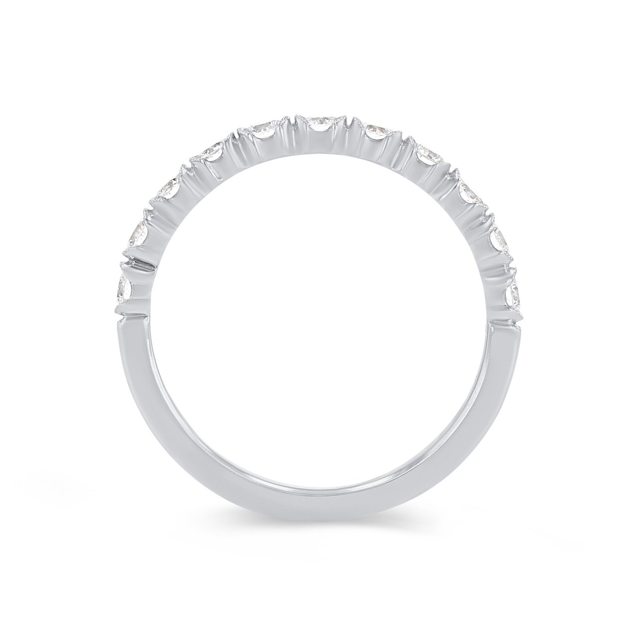 Sylvie Half Bezel Milgrain Diamond Wedding Band