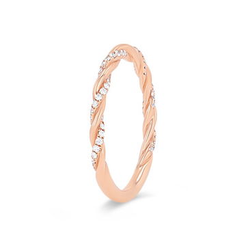 Sylvie Rope Twist Half Diamond Wedding Band