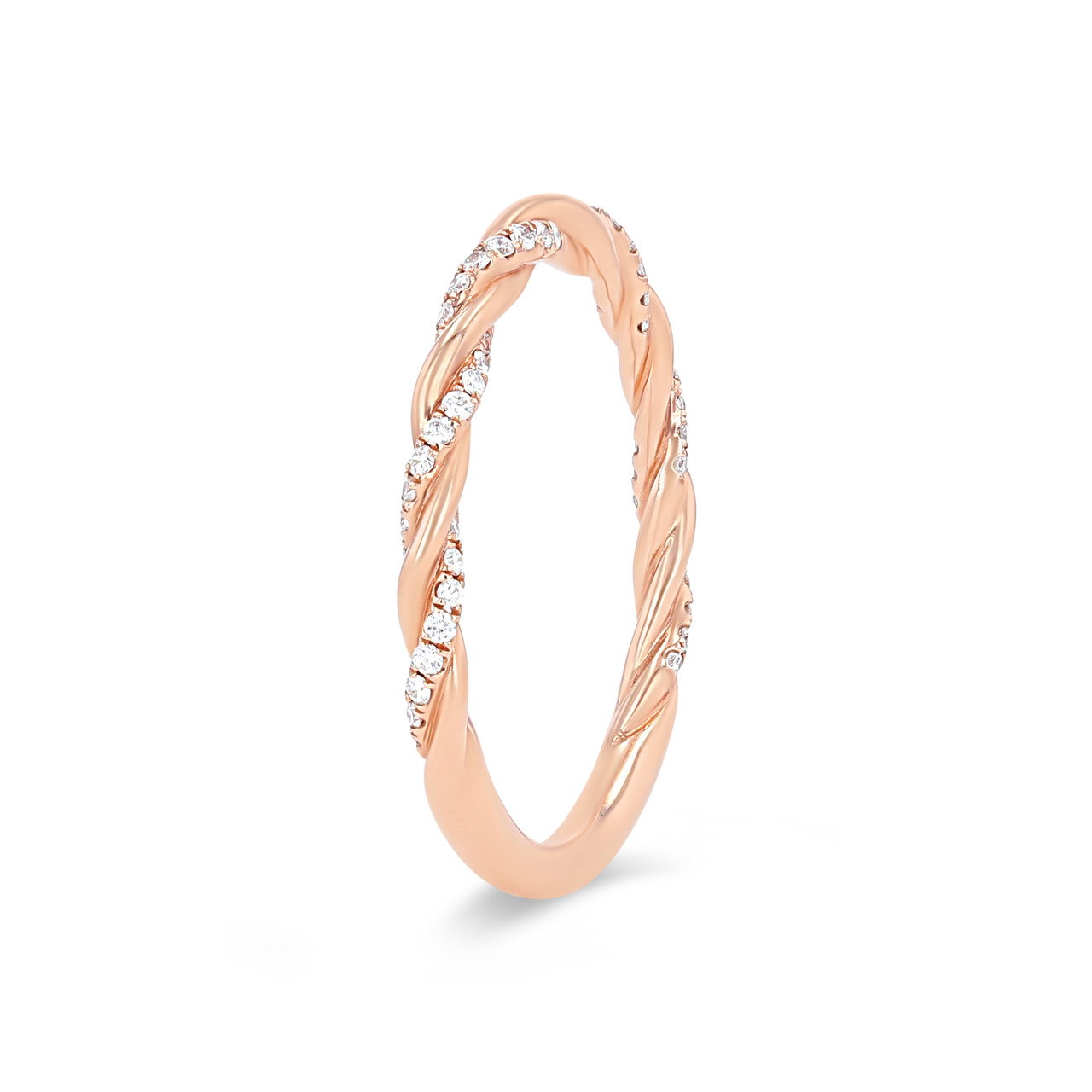 Sylvie Rope Twist Half Diamond Wedding Band 1