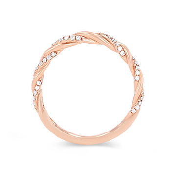 Sylvie Rope Twist Half Diamond Wedding Band