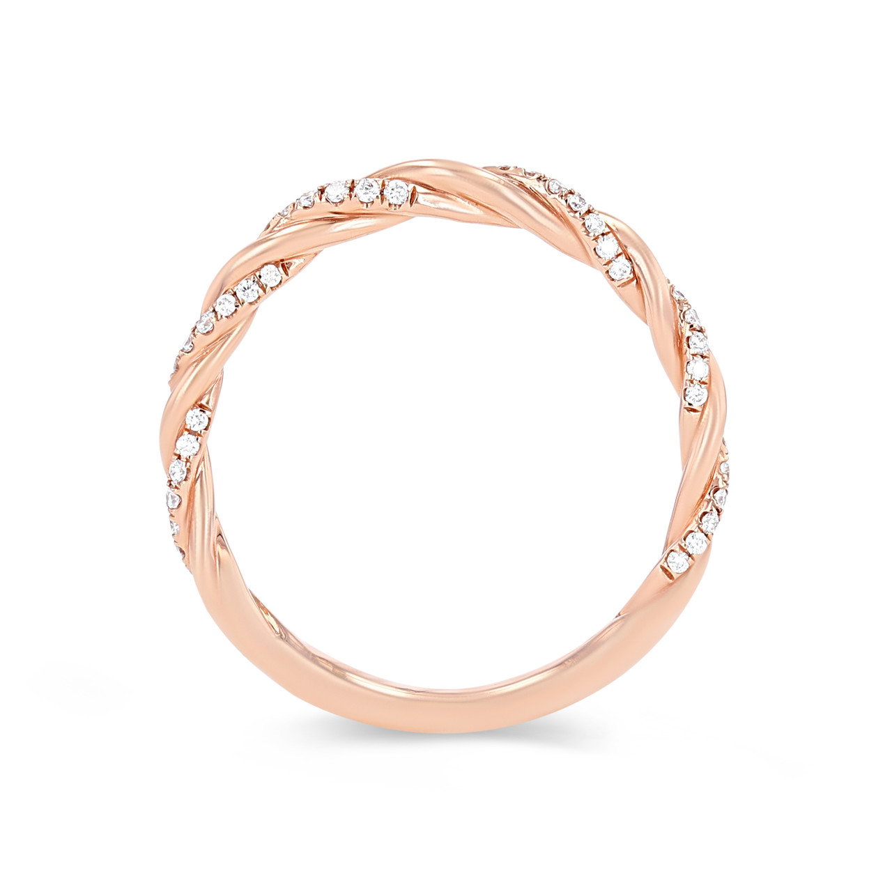 Sylvie Rope Twist Half Diamond Wedding Band 2