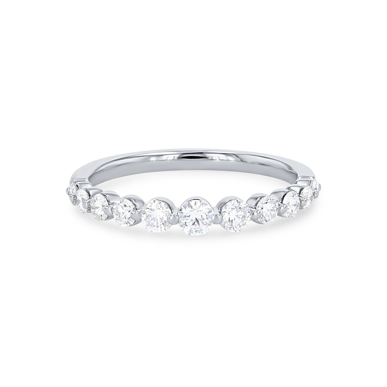 Sylvie Single Prong Graduated Diamond Wedding Band 0