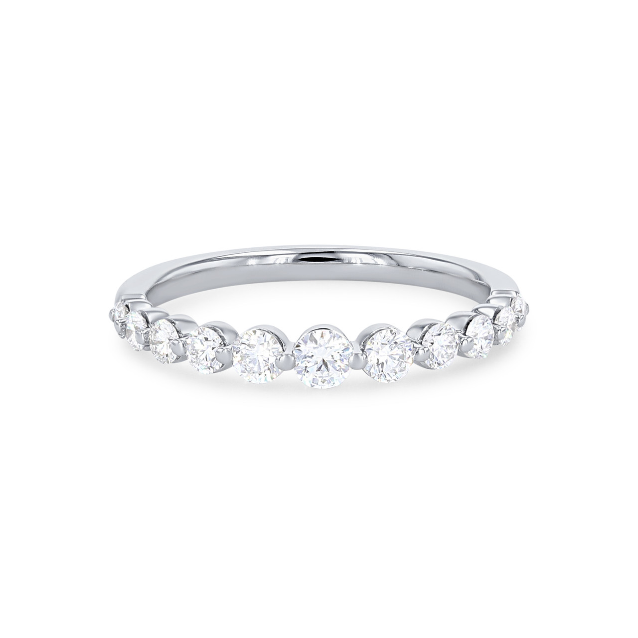 Sylvie Single Prong Graduated Diamond Wedding Band 0