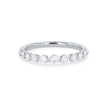 Sylvie Single Prong Graduated Diamond Wedding Band In Yellow Gold 14K