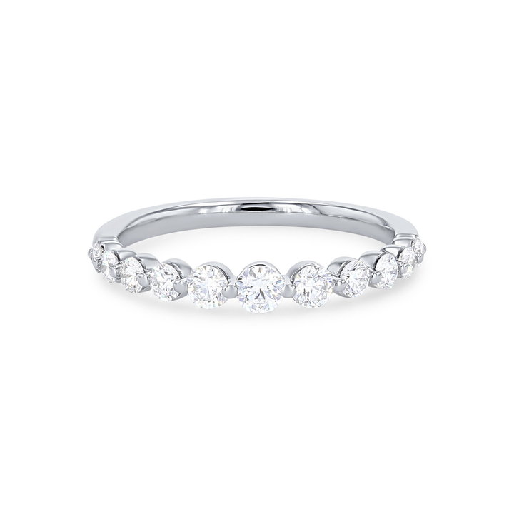 Sylvie Single Prong Graduated Diamond Wedding Band In Yellow Gold 14K