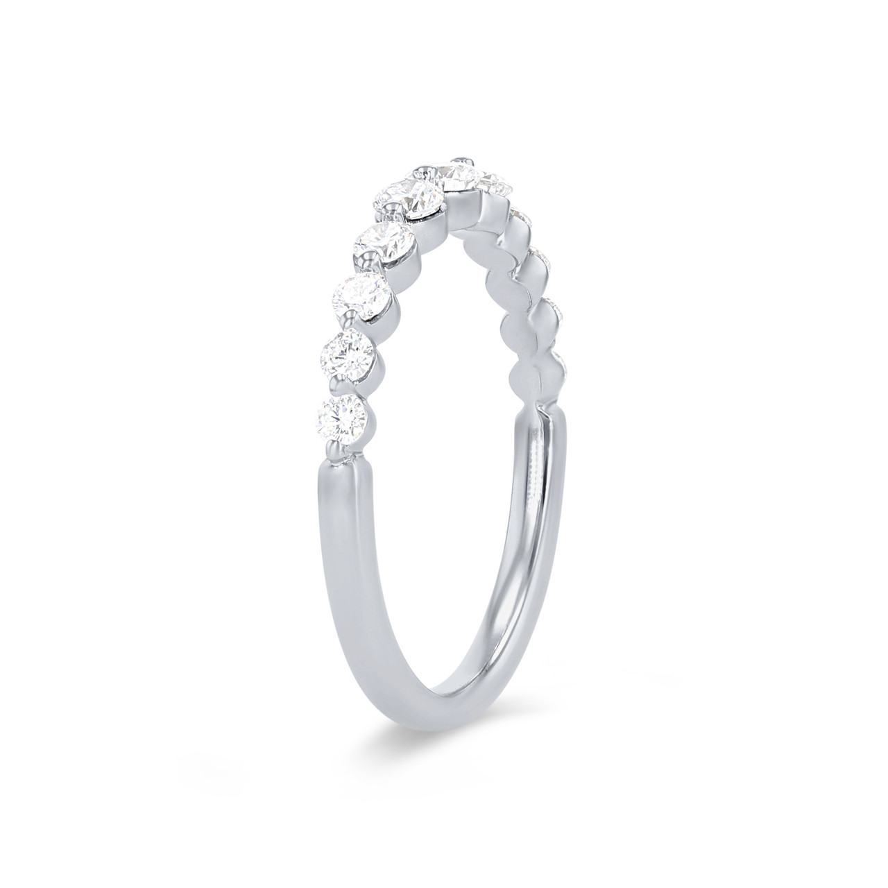 Sylvie Single Prong Graduated Diamond Wedding Band 1