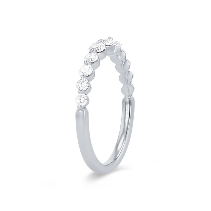 Sylvie Single Prong Graduated Diamond Wedding Band In Yellow Gold 14K
