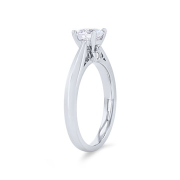 Sylvie Solitaire Filigree Cathedral Engagement Setting In White Gold 14K