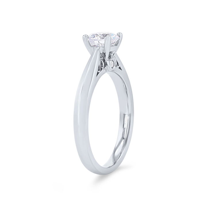 White Gold 14K Sylvie Solitaire Filigree Cathedral Engagement Setting