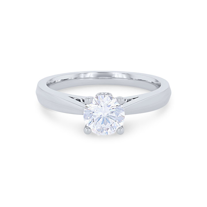 Sylvie Solitaire Filigree Cathedral Engagement Setting In White Gold 14K