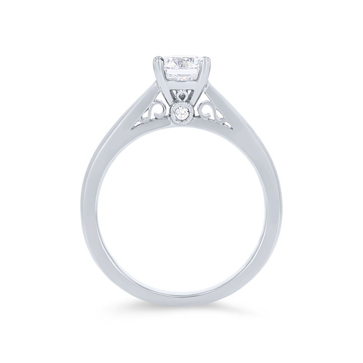 White Gold 14K Sylvie Solitaire Filigree Cathedral Engagement Setting