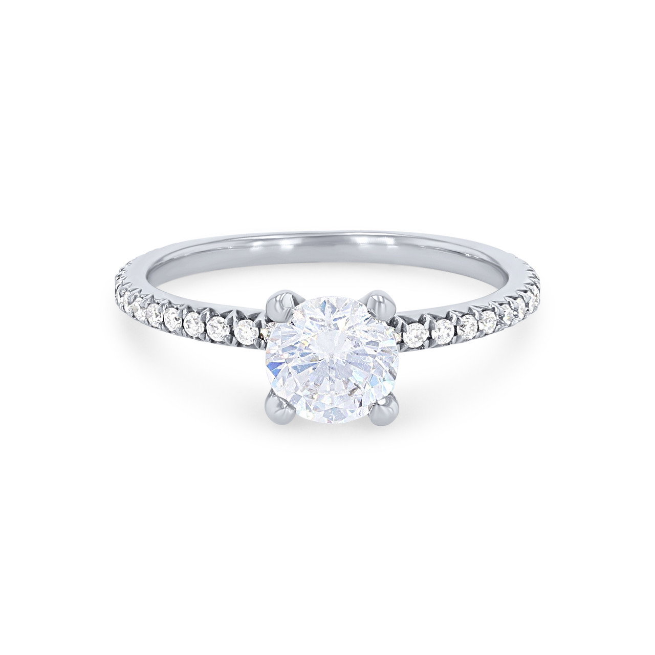 Sylvie Classic Pave Diamond Engagement Setting 0