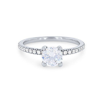 Sylvie Classic Pave Diamond Engagement Setting In White Gold 14K