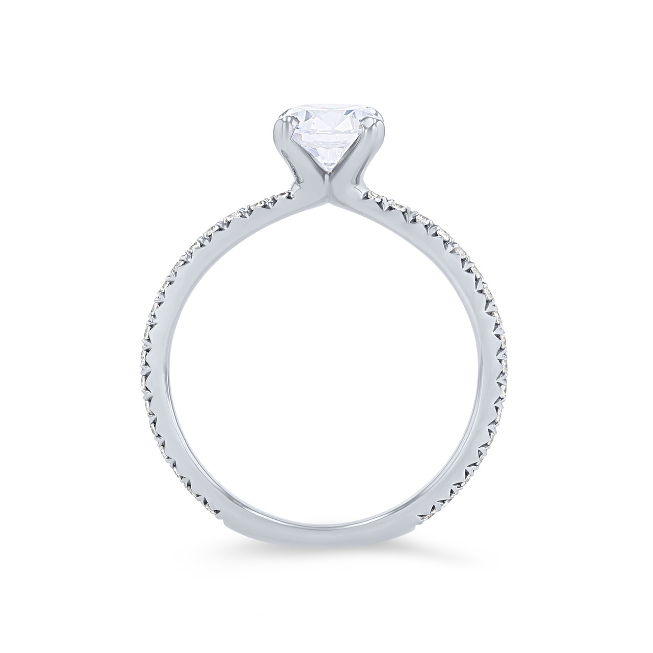Sylvie Classic Pave Diamond Engagement Setting 2