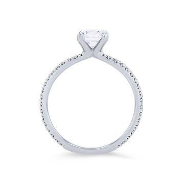 Sylvie Classic Pave Diamond Engagement Setting In White Gold 14K