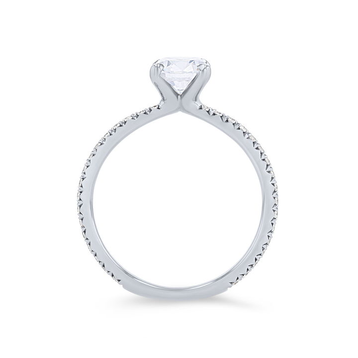 White Gold 14K Sylvie Classic Pave Diamond Engagement Setting